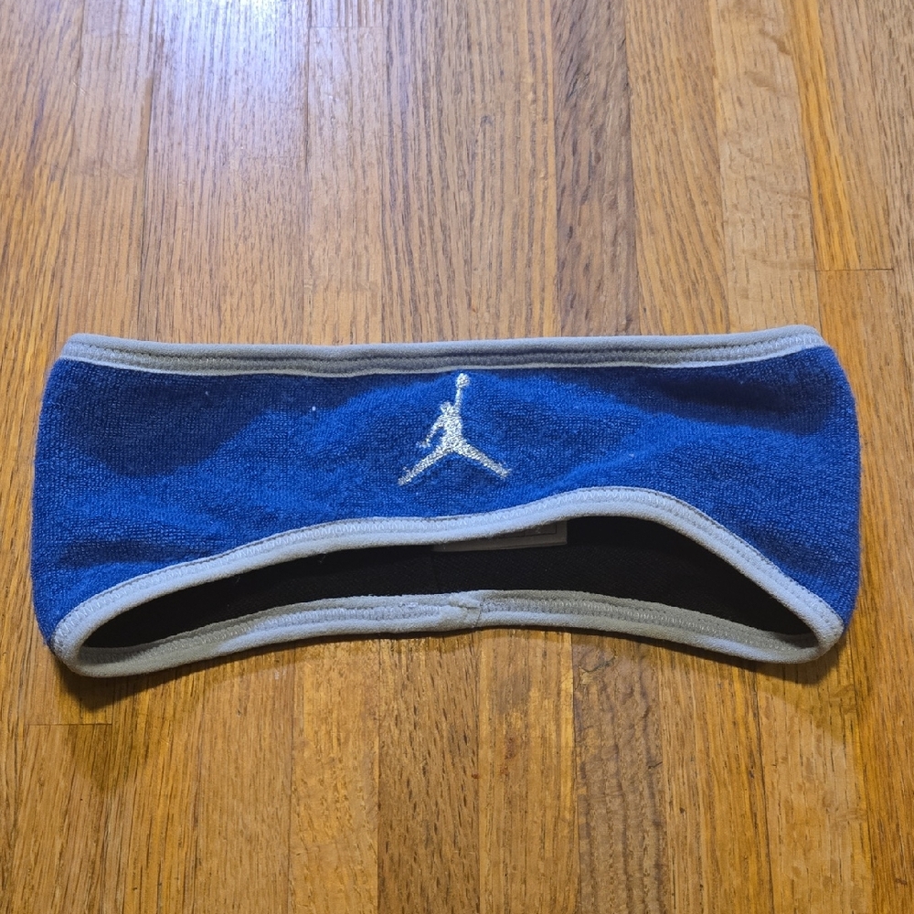 Nike Blue‎ Gray Jordan Jumpman Swoosh Terry Headband Sweatband